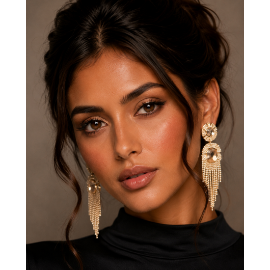 American Diamond(AD) Earrings Cubic Alloy Drops & Danglers - Pink
