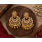 Traditional Gold Plated Kundan Pearl Earrings-Yellow
