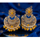 Traditional Gold Plated Kundan Pearl Earrings-Yellow