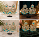 Traditional Gold Plated Kundan Pearl Earrings-Aqua