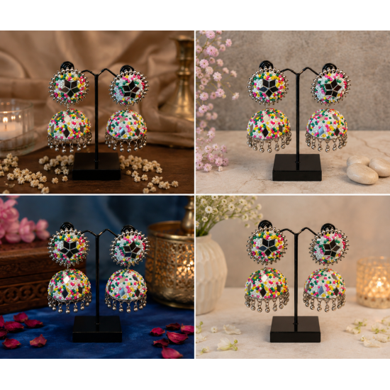 Colorful Jhumka Earrings Jhumki Earring- Multicolor