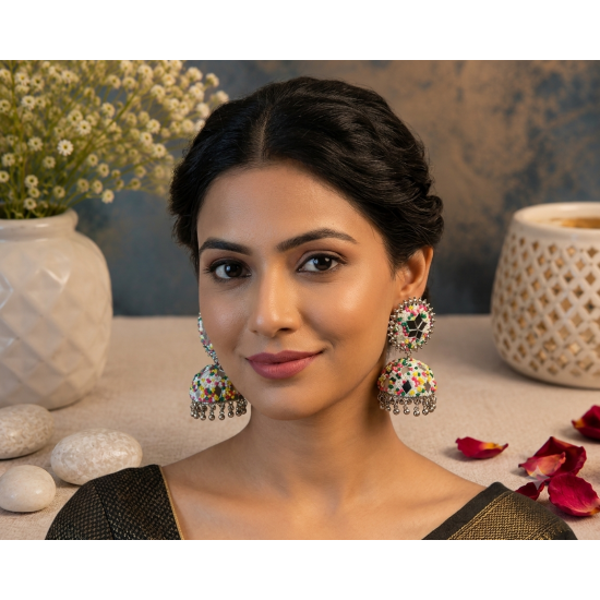 Colorful Jhumka Earrings Jhumki Earring- Multicolor