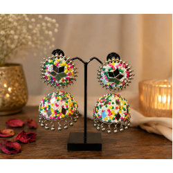 Colorful Jhumka Earrings Jhumki Earring- Multicolor