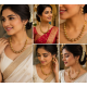 Antique gold-toned Ball necklace with matching filigree drop earrings-Grey