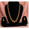 Antique gold-toned Ball necklace with matching filigree drop earrings-Grey