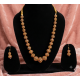 Antique gold-toned Ball necklace with matching filigree drop earrings-Grey