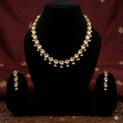 Traditional Kundan Bead Studded Polki Necklace Set