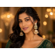 Kundan White Bead Jhumka Earrings | Heavy Party Wear Jewellery Beads Brass Jhumki Earring-Green