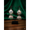 Oxidized Silver Mirror Work Jhumka Earrings with Beaded Danglers