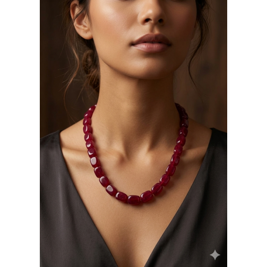 Jaipur Gemstone Necklace-Maroon
