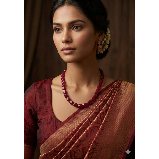 Jaipur Gemstone Necklace-Maroon