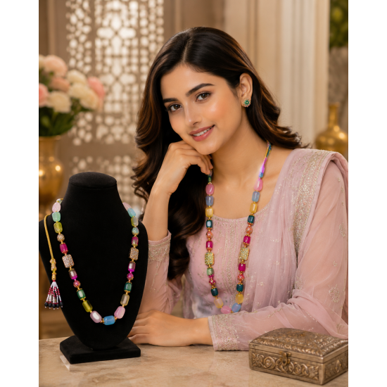 Jaipur Gemstone Necklace-Multicolor