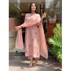 Straight Kurti with plazzo & dupatta