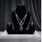 Brass Rhodium AD Double Layered Pendent Set-Black