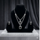 Brass Rhodium AD Double Layered Pendent Set-Black