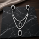 Brass Rhodium AD Double Layered Pendent Set-Black