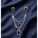 Brass Rhodium AD Double Layered Pendent Set-Black