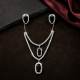 Brass Rhodium AD Double Layered Pendent Set-Black