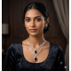 Brass Rhodium AD Double Layered Pendent Set-Black