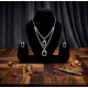Brass Rhodium AD Double Layered Pendent Set-Black