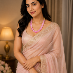 Jaipur Gemstone Necklace-Pink