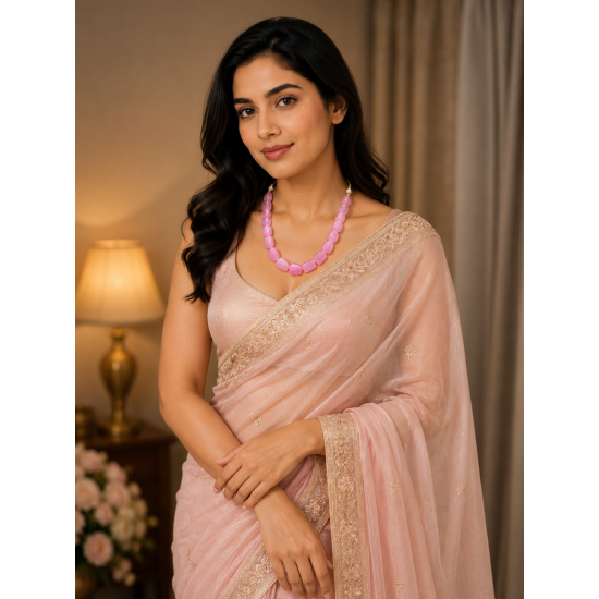 Jaipur Gemstone Necklace-Pink