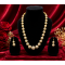 Antique gold-toned Ball necklace with matching filigree drop earrings-White