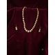 Antique gold-toned Ball necklace with matching filigree drop earrings-White